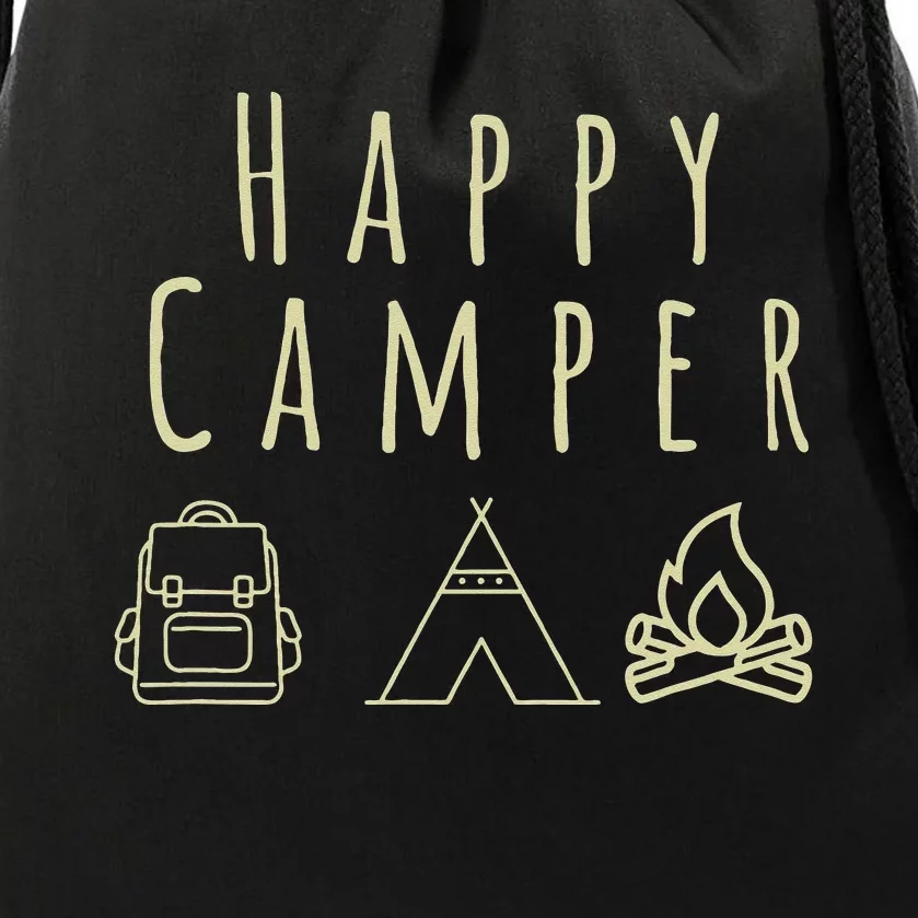 HAPPY CAMPER camping tee casual gift Drawstring Bag