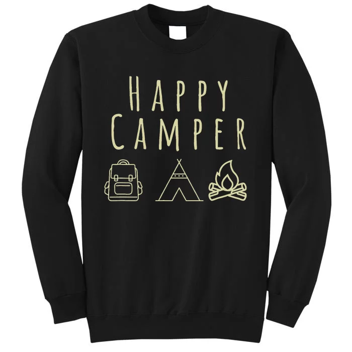 HAPPY CAMPER camping tee casual gift Tall Sweatshirt