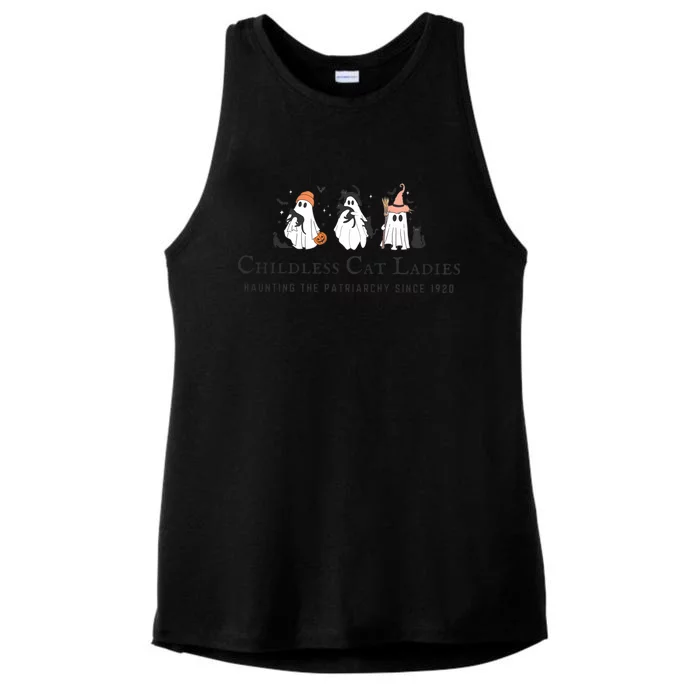 Halloween Childless Cat Lady Ladies Tri-Blend Wicking Tank