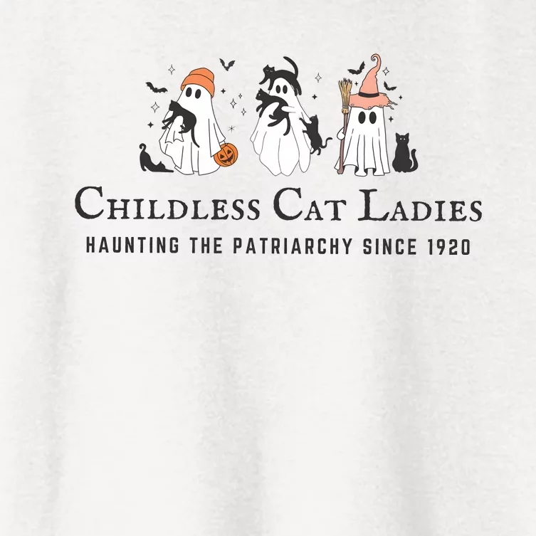 Halloween Childless Cat Lady Women's Crop Top Tee