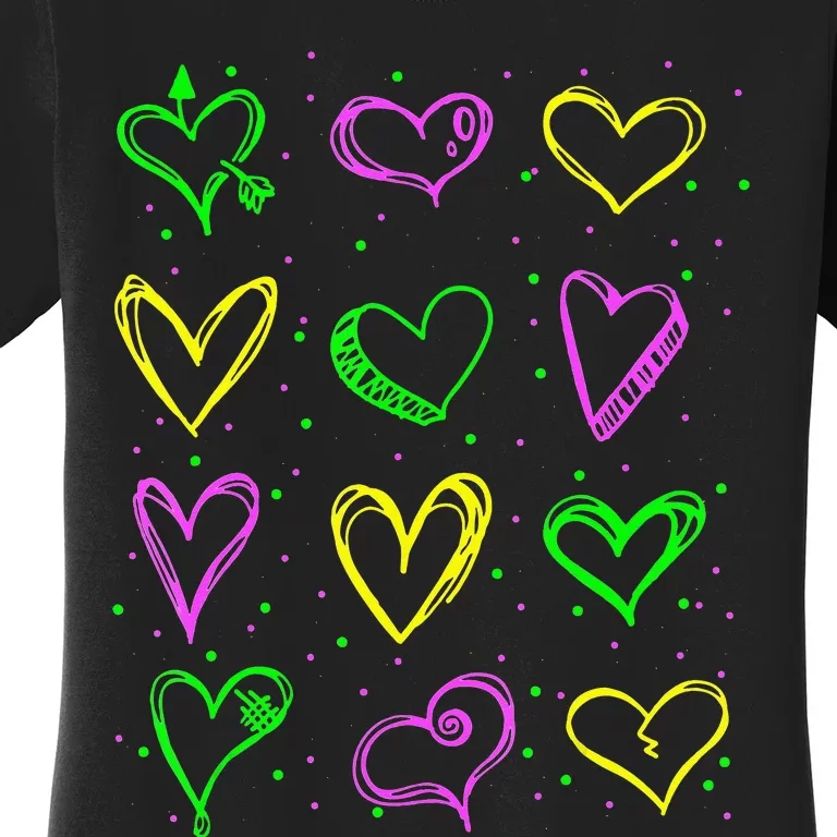 Hearts Cute Carnival Parade Mardi Gras Party Women's T-Shirt