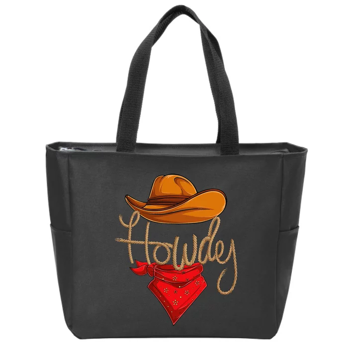 Howdy Cowboy Cowgirl Western Country Rodeo Howdy Zip Tote Bag