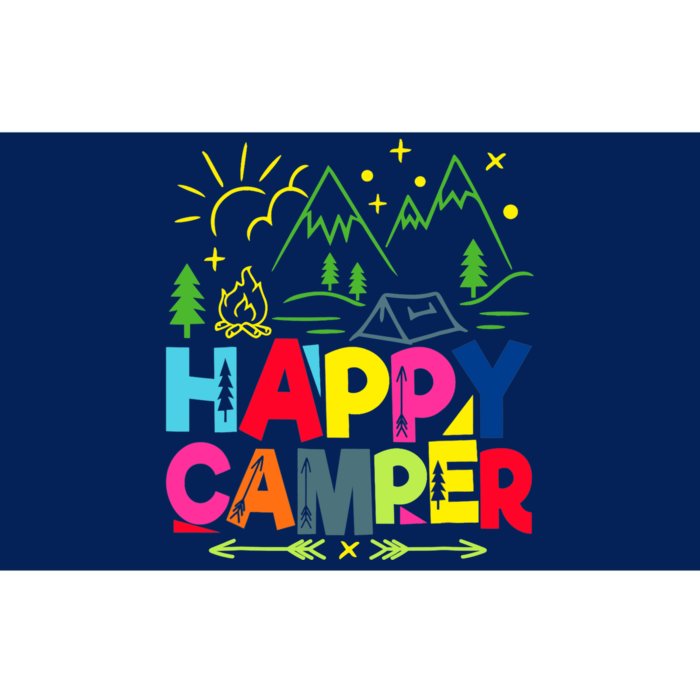 Happy Camper Camping Funny Gift Bumper Sticker