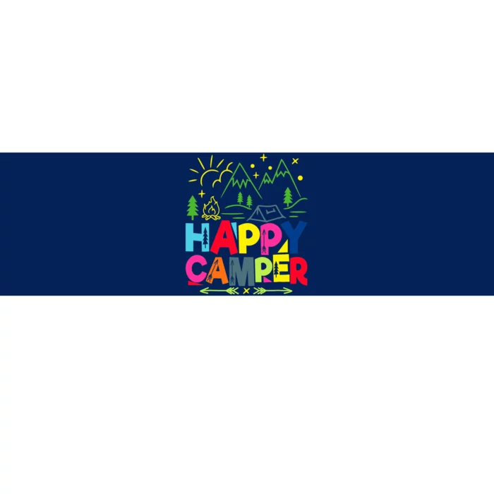 Happy Camper Camping Funny Gift Bumper Sticker