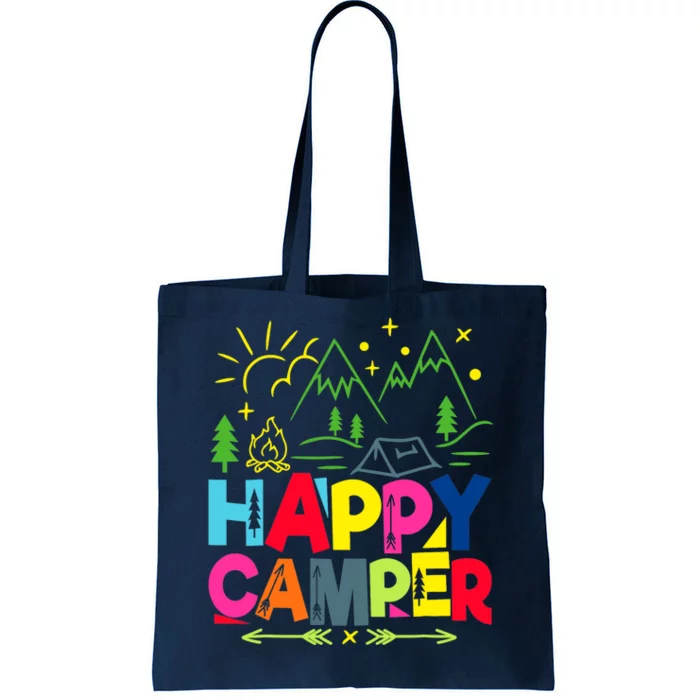 Happy Camper Camping Funny Gift Tote Bag