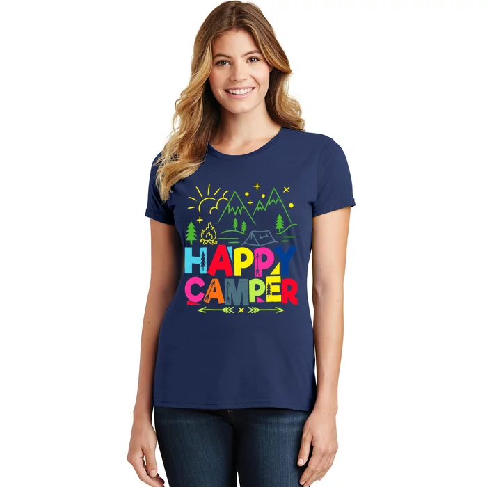 Happy Camper Camping Funny Gift Women's T-Shirt