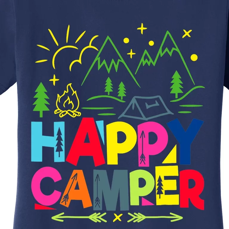 Happy Camper Camping Funny Gift Women's T-Shirt