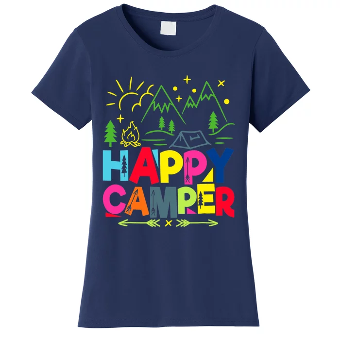 Happy Camper Camping Funny Gift Women's T-Shirt