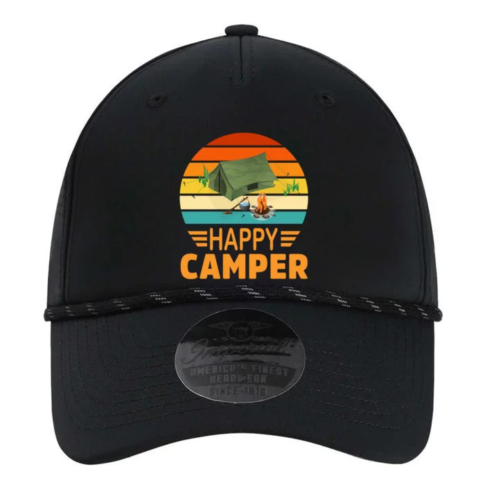 Happy Camper Camp Camper Camping Campfire Graphic Cute Gift Performance The Dyno Cap