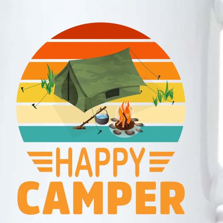 Happy Camper Camp Camper Camping Campfire Graphic Gift Black Color Changing Mug