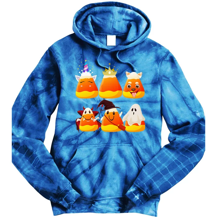 Halloween Candy Corn Ghosts Witch Costume Tie Dye Hoodie