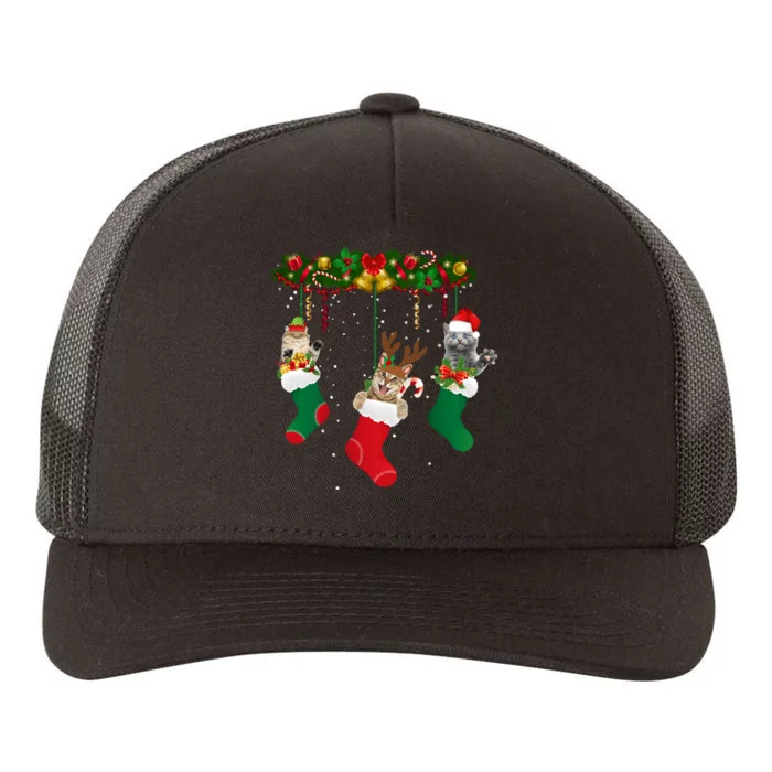 Hanging Cats Christmas Stockings Yupoong Adult 5-Panel Trucker Hat