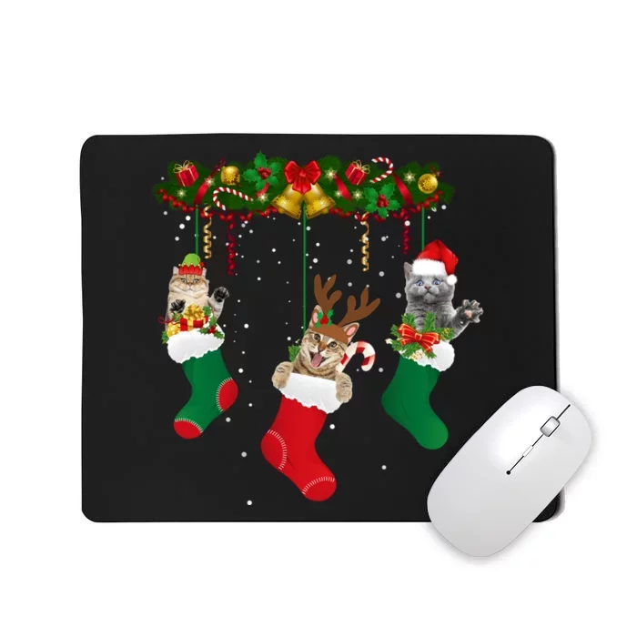 Hanging Cats Christmas Stockings Mousepad