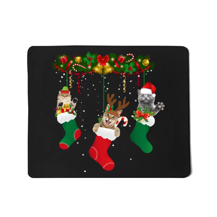 Hanging Cats Christmas Stockings Mousepad