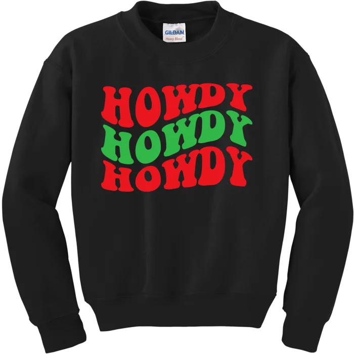 Howdy Christmas Cowgirl Southern Western Girl Country Rodeo Kids Sweatshirt