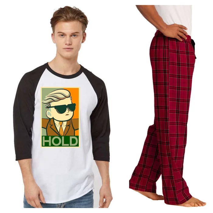 Hold Crypto Currency Cartoon Raglan Sleeve Pajama Set