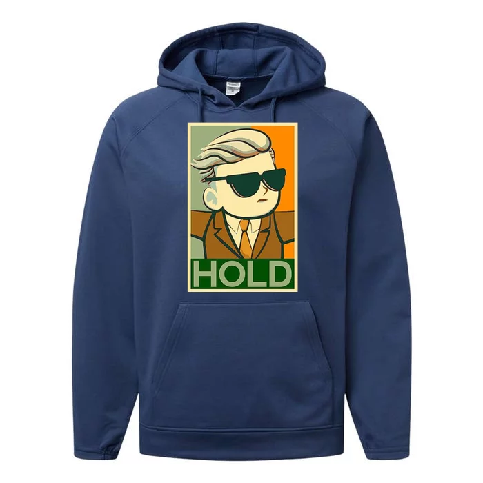 Hold Crypto Currency Cartoon Performance Fleece Hoodie