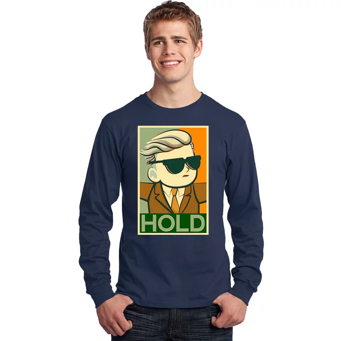 Hold Crypto Currency Cartoon Long Sleeve Shirt