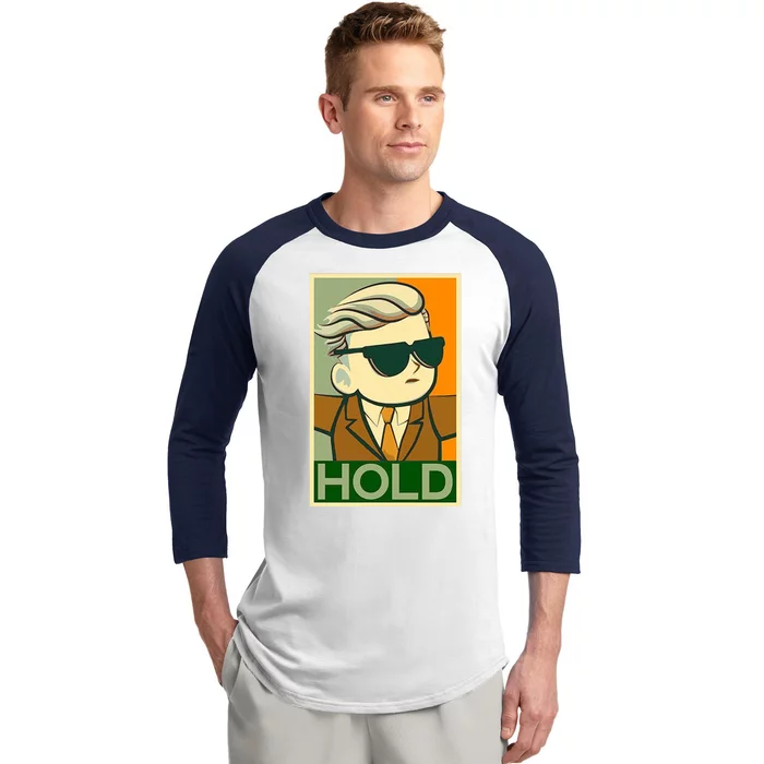 Hold Crypto Currency Cartoon Baseball Sleeve Shirt