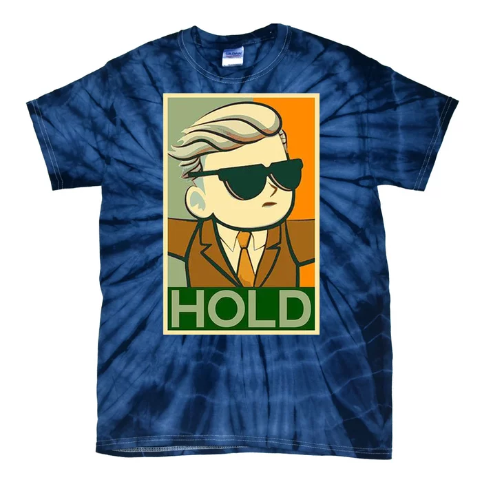 Hold Crypto Currency Cartoon Tie-Dye T-Shirt