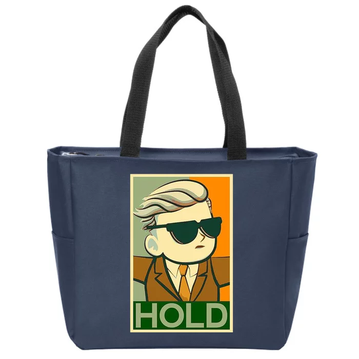 Hold Crypto Currency Cartoon Zip Tote Bag