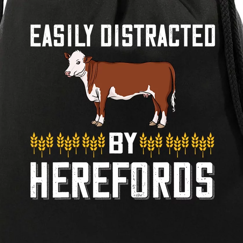 Hereford Cow Cattle Bull Beef Farm Drawstring Bag