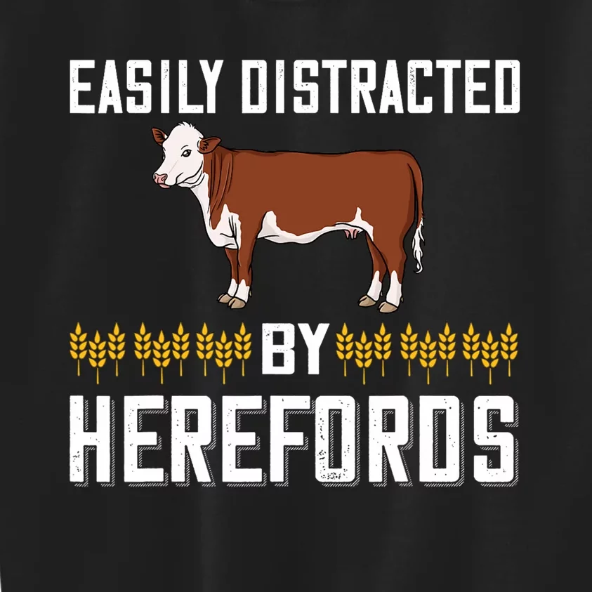 Hereford Cow Cattle Bull Beef Farm Kids Sweatshirt