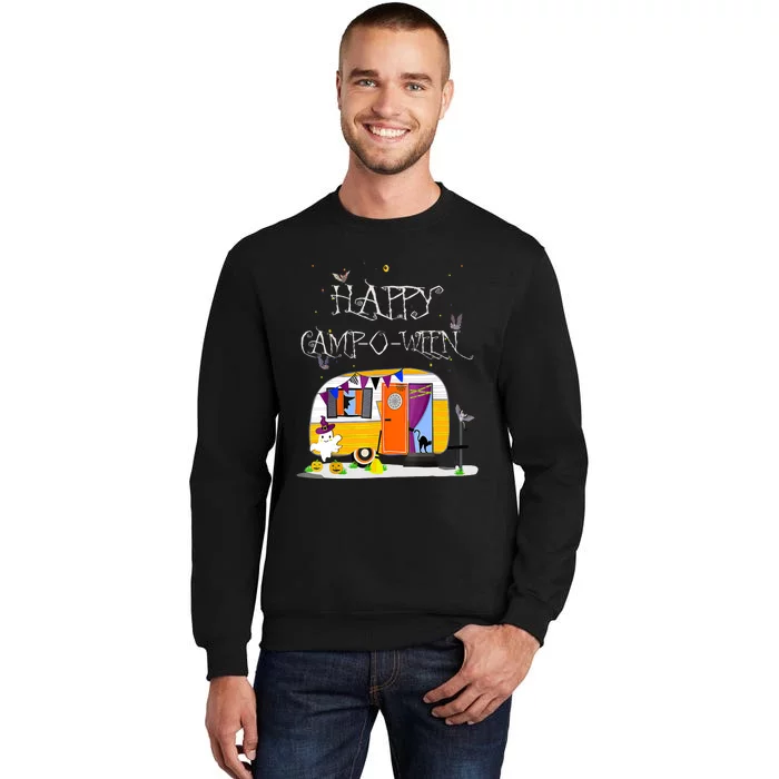 Happy Camper CampOWeen Halloween Funny Cute Graphic Tall Sweatshirt