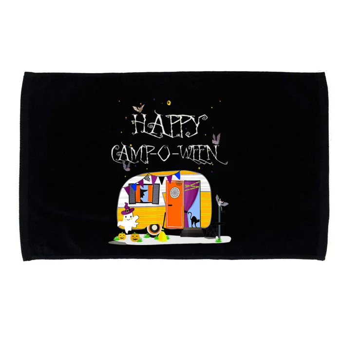 Happy Camper CampOWeen Halloween Funny Cute Graphic Microfiber Hand Towel