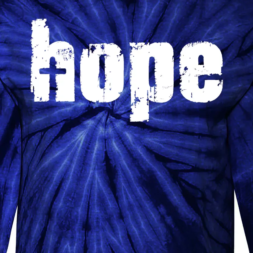 Hope Cross Christianity Tie-Dye Long Sleeve Shirt