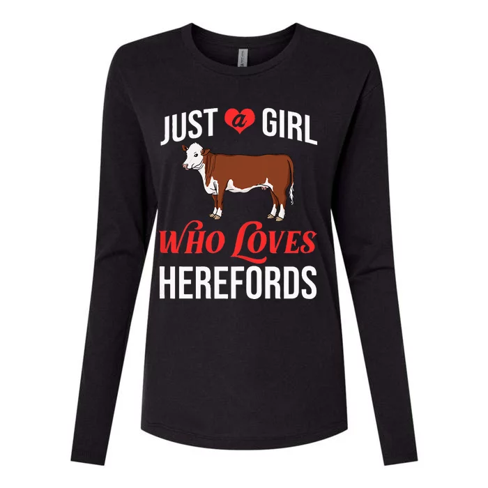 Hereford Cattle Cow Bull Beef Farm Womens Cotton Relaxed Long Sleeve T-Shirt