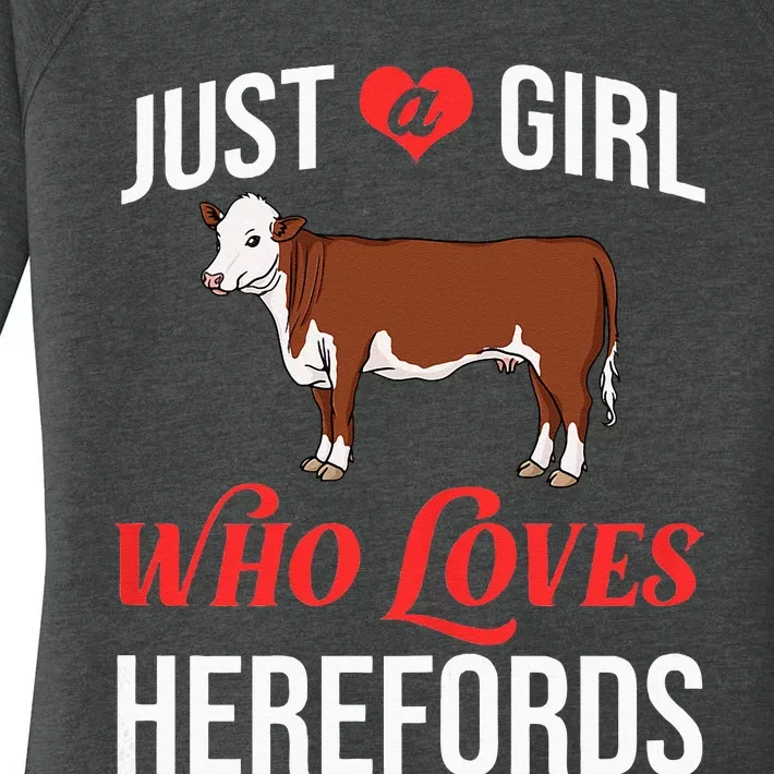 Hereford Cattle Cow Bull Beef Farm Women's Perfect Tri Tunic Long Sleeve Shirt