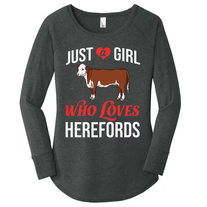 Hereford Cattle Cow Bull Beef Farm Women's Perfect Tri Tunic Long Sleeve Shirt