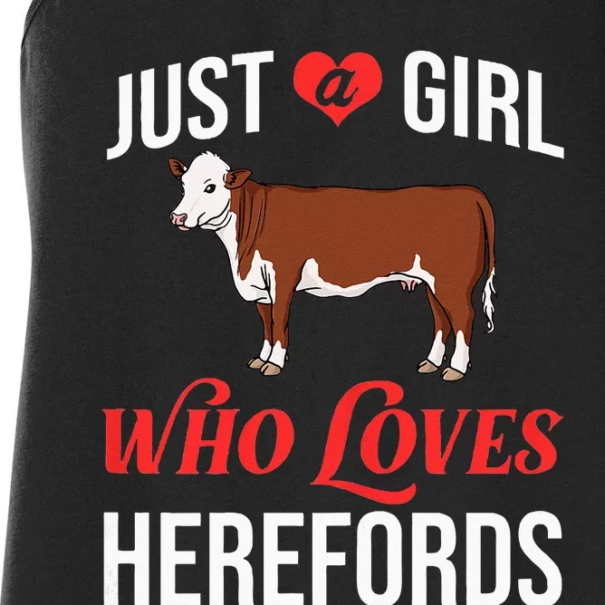 Hereford Cattle Cow Bull Beef Farm Women's Racerback Tank