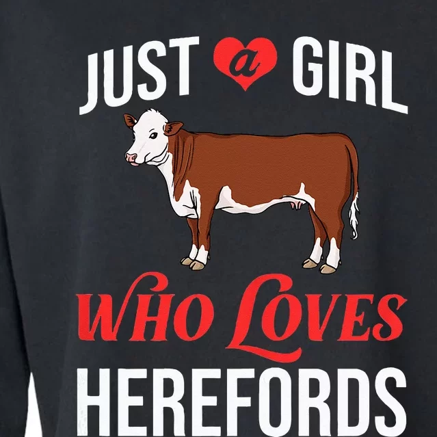 Hereford Cattle Cow Bull Beef Farm Cropped Pullover Crew