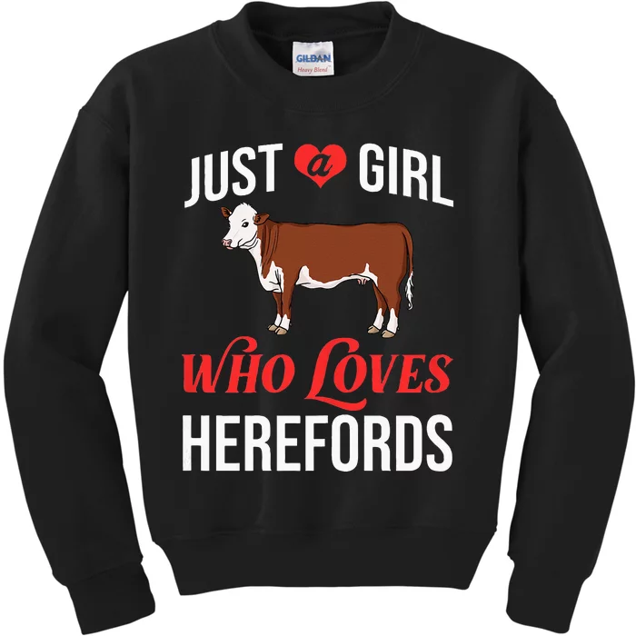 Hereford Cattle Cow Bull Beef Farm Kids Sweatshirt