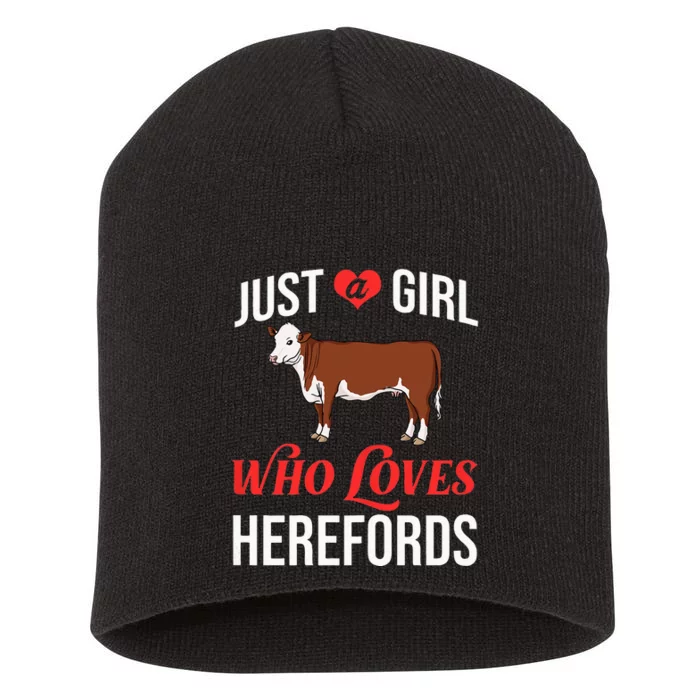 Hereford Cattle Cow Bull Beef Farm Short Acrylic Beanie