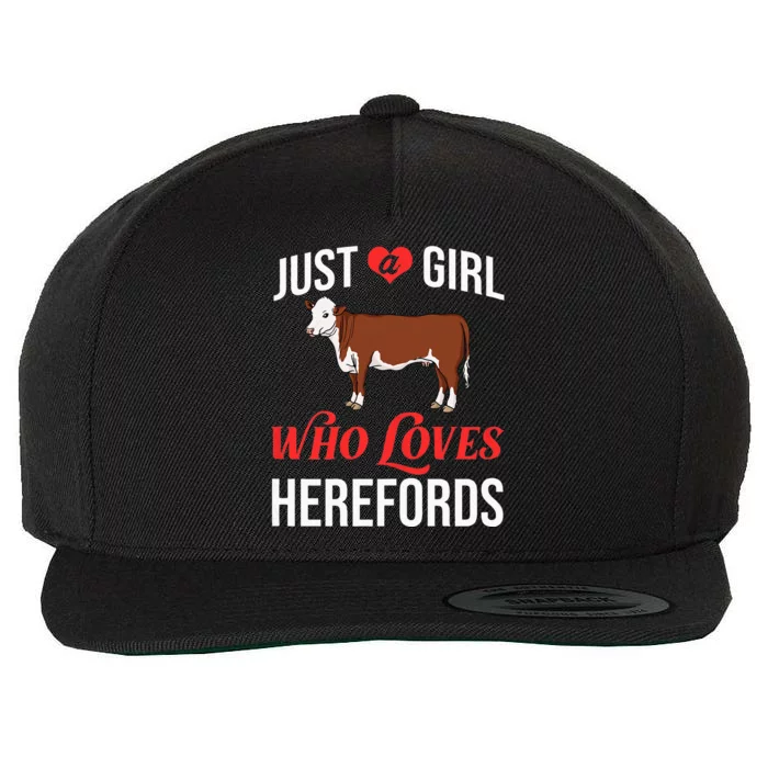 Hereford Cattle Cow Bull Beef Farm Wool Snapback Cap