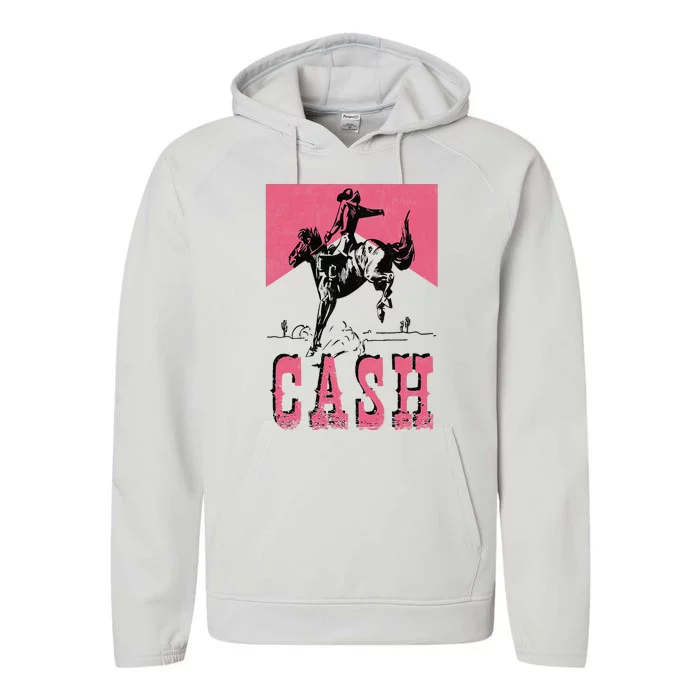 Howdy Cash Cowboy 90s Personalized Cash Country Outlaw Lover Performance Fleece Hoodie