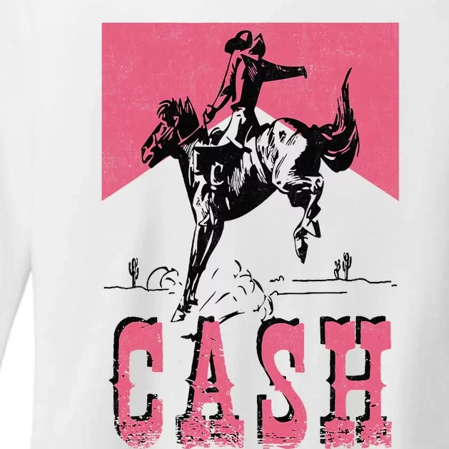 Howdy Cash Cowboy 90s Personalized Cash Country Outlaw Lover Womens CVC Long Sleeve Shirt