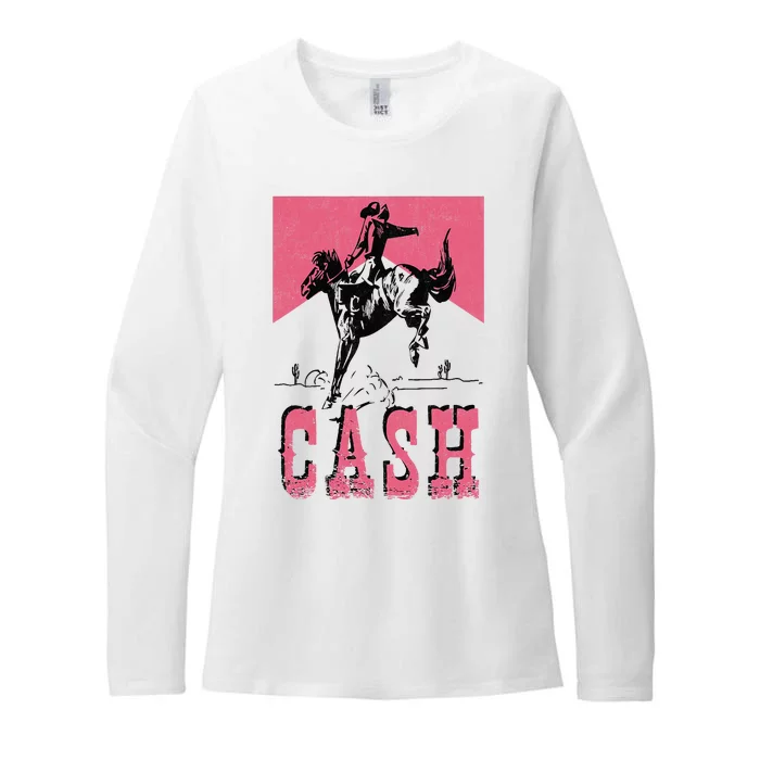 Howdy Cash Cowboy 90s Personalized Cash Country Outlaw Lover Womens CVC Long Sleeve Shirt