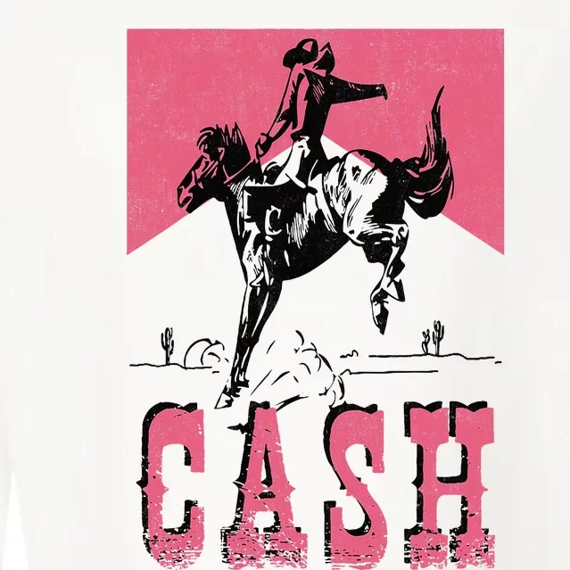 Howdy Cash Cowboy 90s Personalized Cash Country Outlaw Lover Cropped Pullover Crew