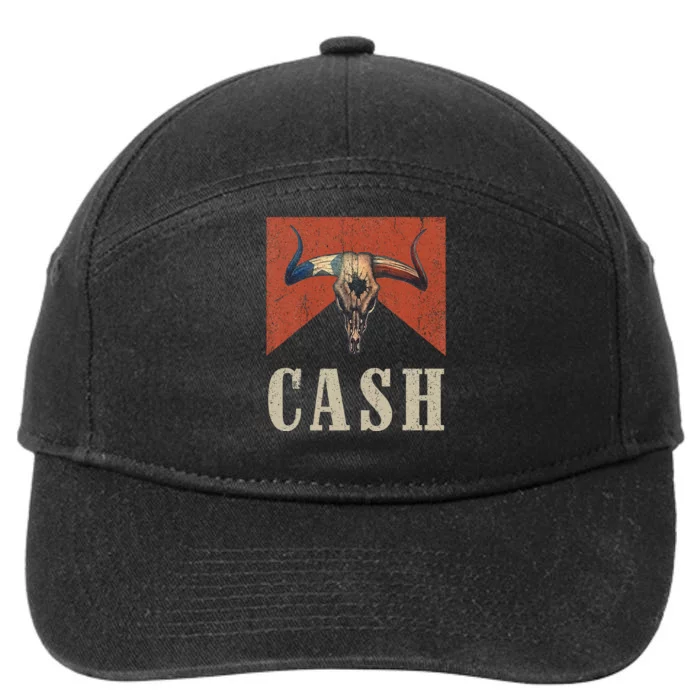 Howdy Cash Cowboy 90s Personalized Team Cash Family Outlaw 7-Panel Snapback Hat