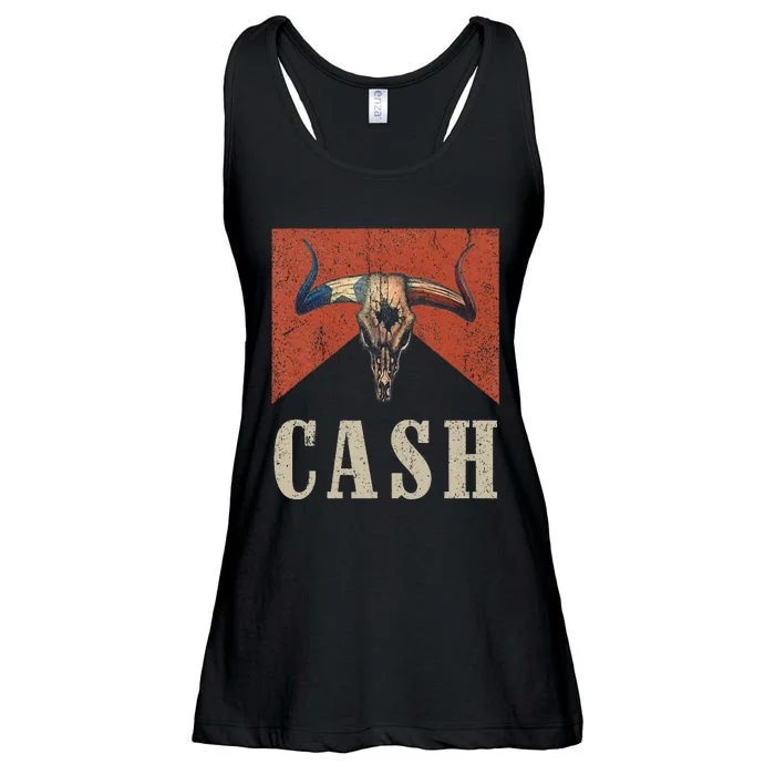 Howdy Cash Cowboy 90s Personalized Team Cash Family Outlaw Ladies Essential Flowy Tank