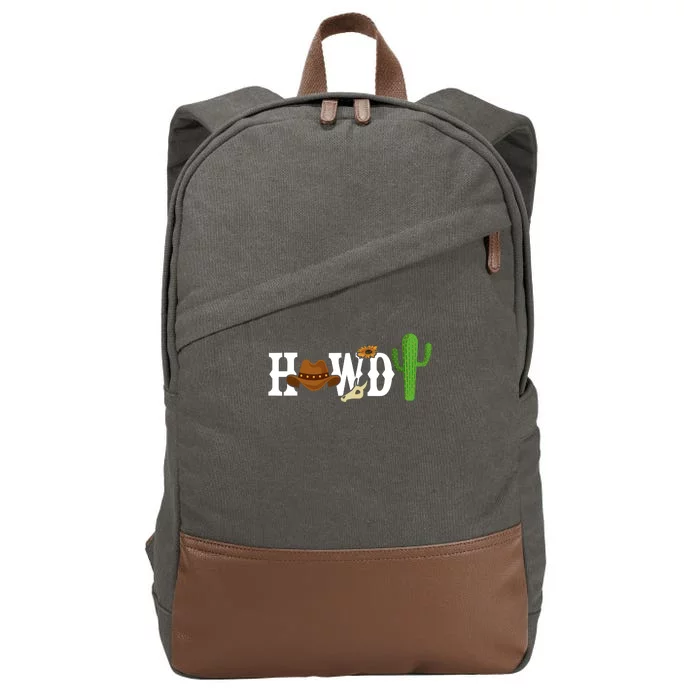 Howdy Cactus Country Cotton Canvas Backpack