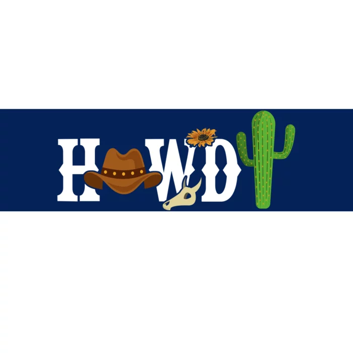 Howdy Cactus Country Bumper Sticker