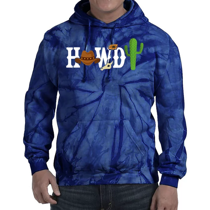 Howdy Cactus Country Tie Dye Hoodie