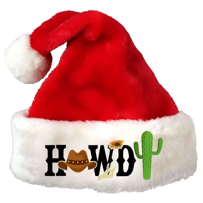 Howdy Cactus Country Premium Christmas Santa Hat