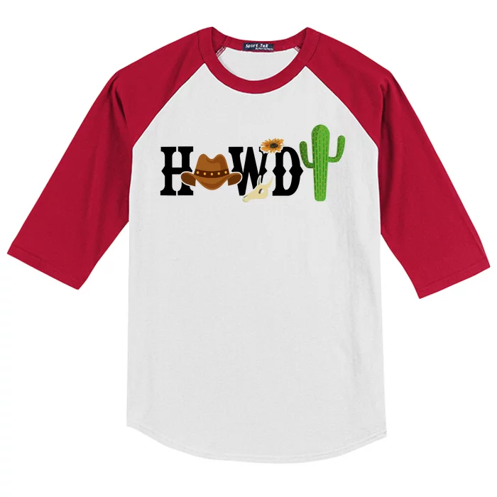 Howdy Cactus Country Kids Colorblock Raglan Jersey