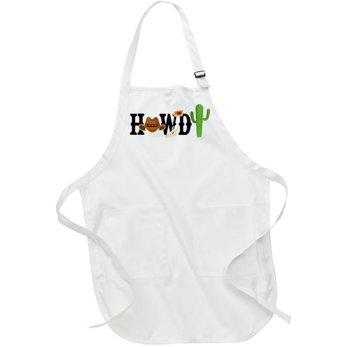 Howdy Cactus Country Full-Length Apron With Pocket